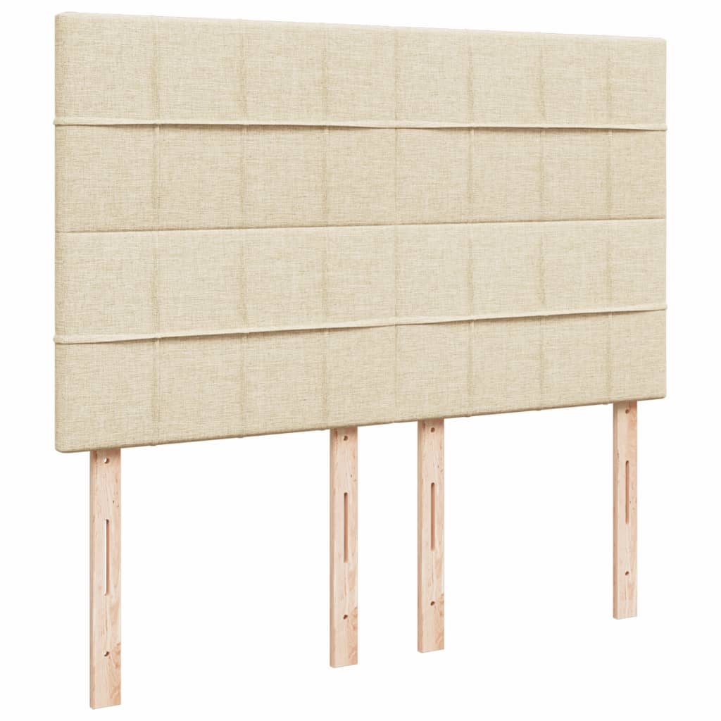Boxspring met matras stof crèmekleurig 140x190 cm – afbeelding 7