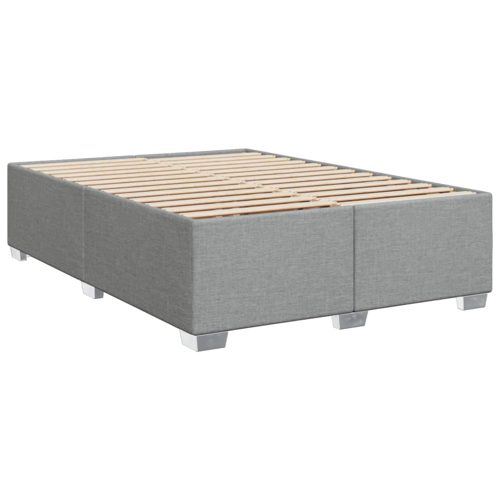 Boxspring met matras stof lichtgrijs 140x200 cm – afbeelding 8