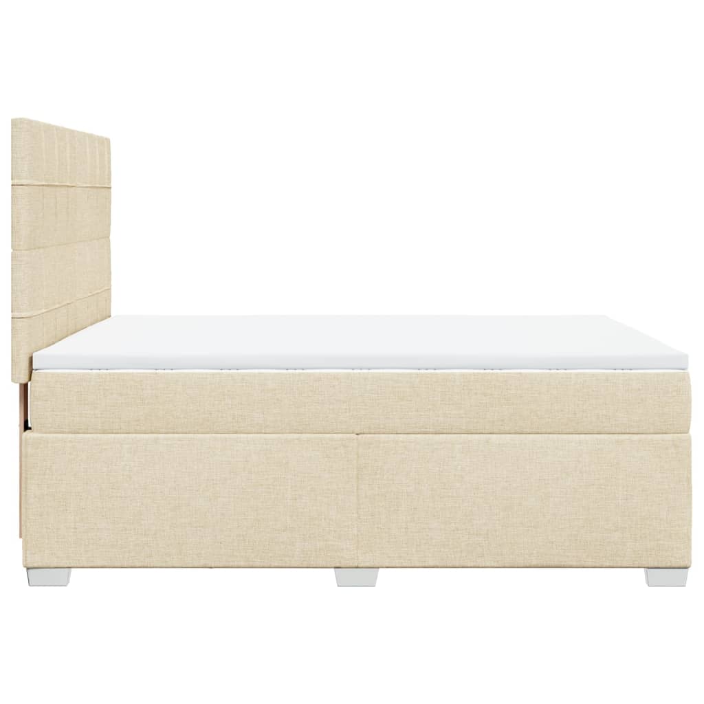 Boxspring met matras stof crèmekleurig 140x200 cm – afbeelding 11