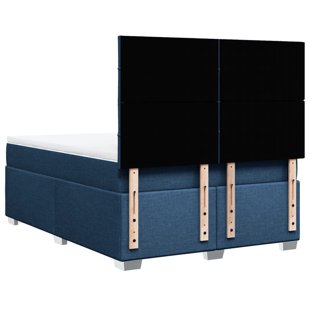 Boxspring met matras stof blauw 140x200 cm – afbeelding 12