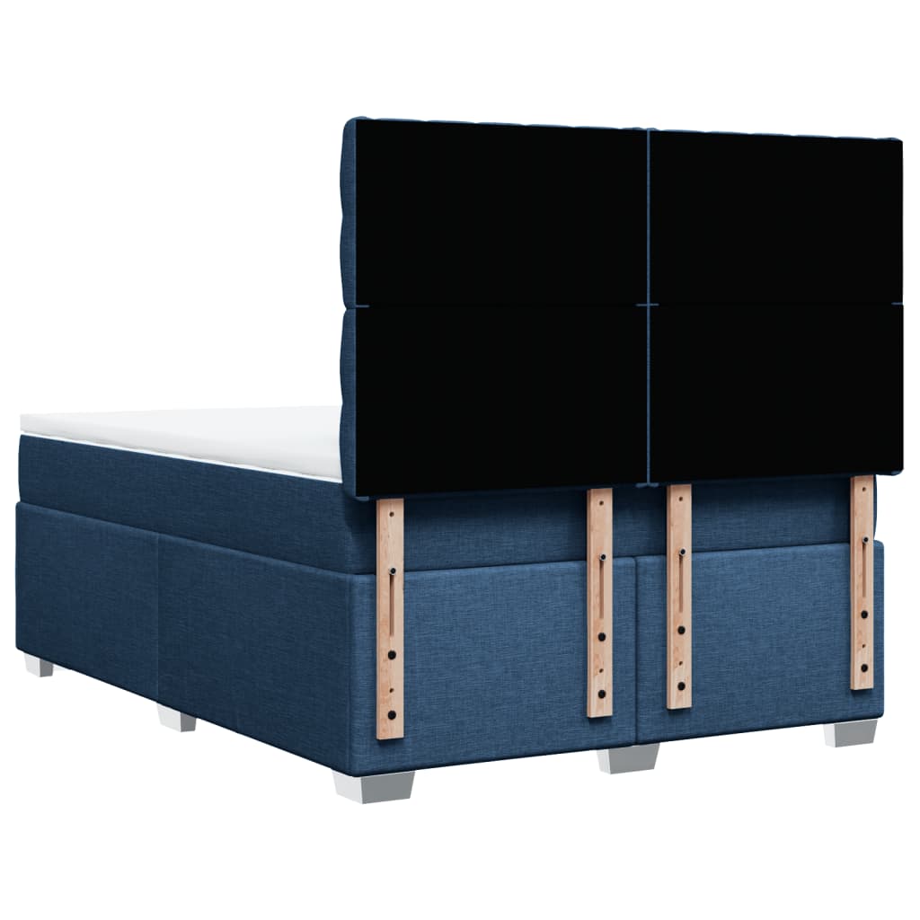 Boxspring met matras stof blauw 140x200 cm – afbeelding 12