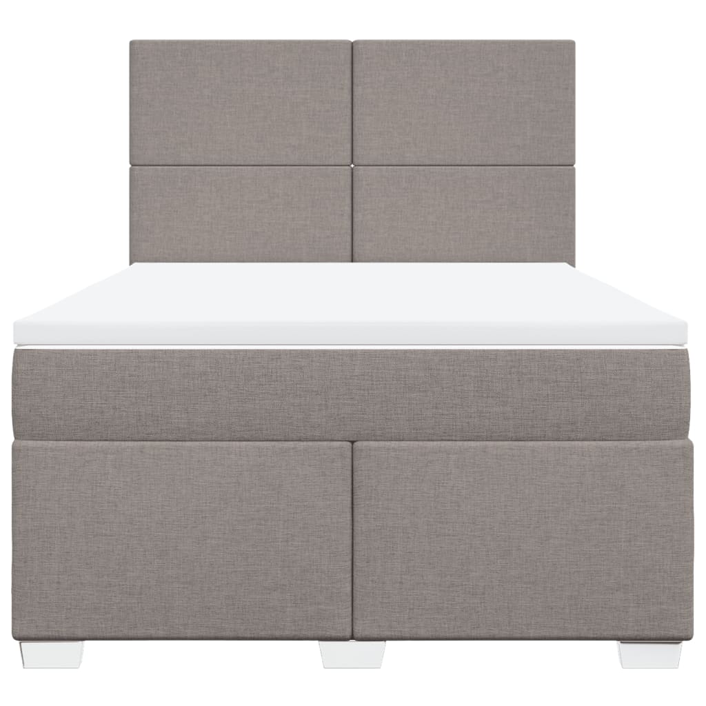 Boxspring met matras stof taupe 160x200 cm – afbeelding 6