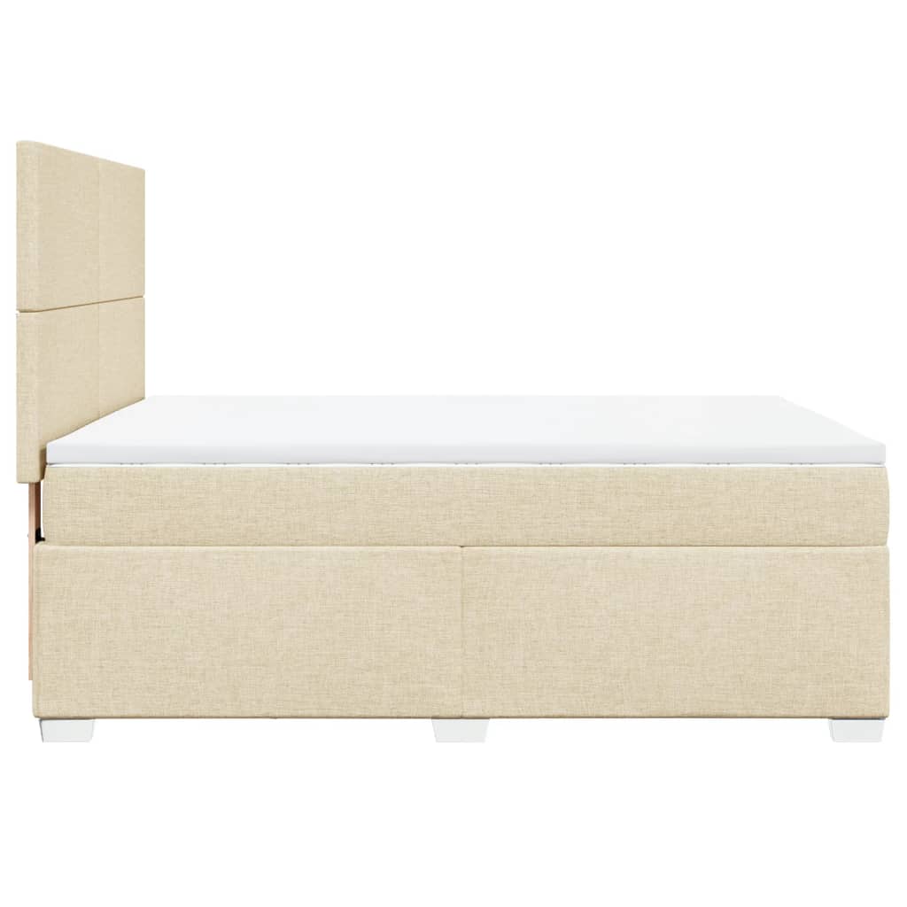 Boxspring met matras stof crèmekleurig 160x200 cm – afbeelding 11