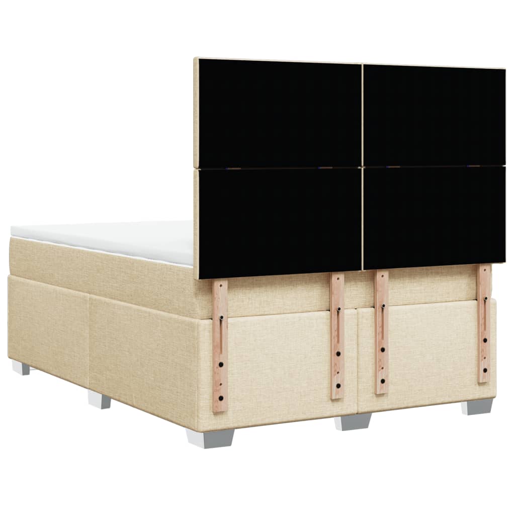 Boxspring met matras stof crèmekleurig 160x200 cm – afbeelding 12