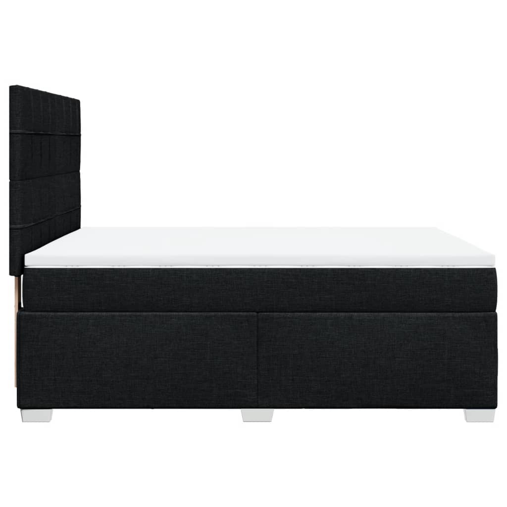 Boxspring met matras stof zwart 160x200 cm – afbeelding 11