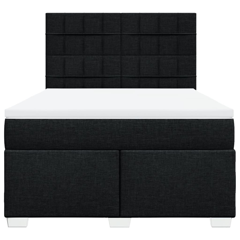 Boxspring met matras stof zwart 160x200 cm – afbeelding 6