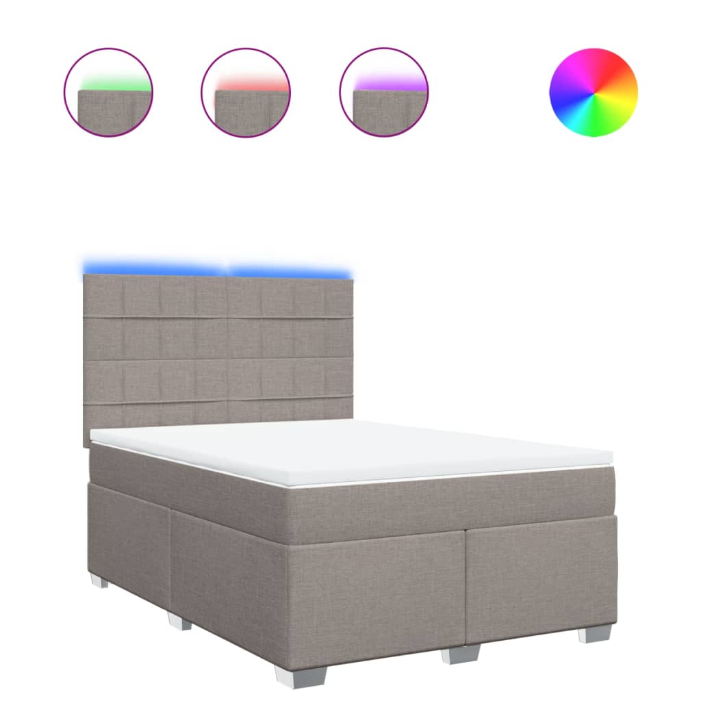 Boxspring met matras stof taupe 160x200 cm – afbeelding 2