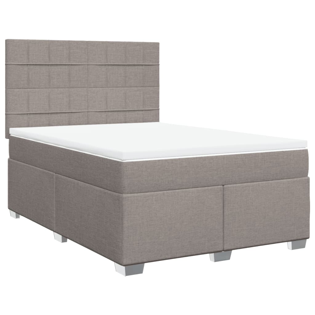 Boxspring met matras stof taupe 160x200 cm – afbeelding 3