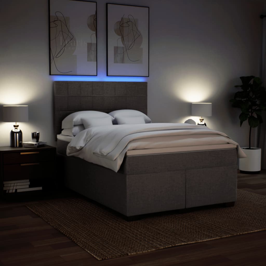 Boxspring met matras stof taupe 160x200 cm – afbeelding 5