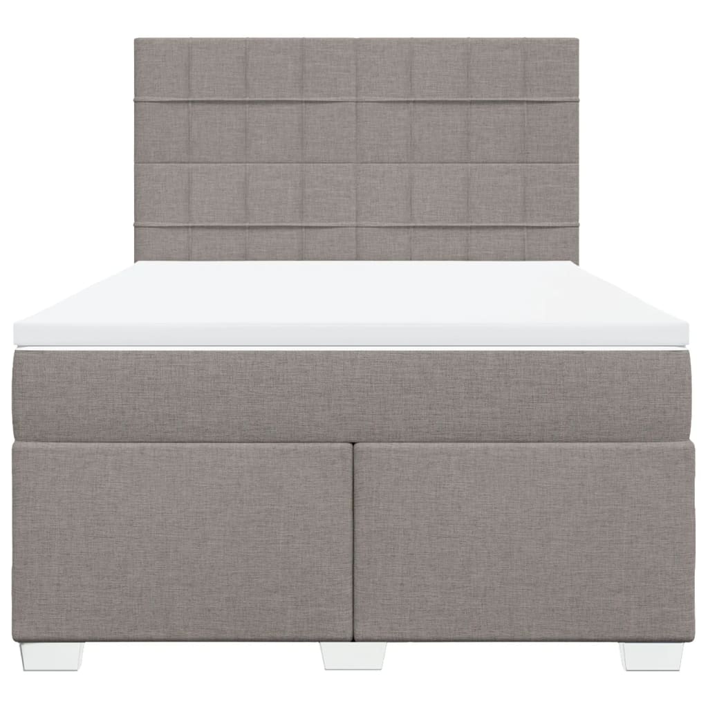 Boxspring met matras stof taupe 160x200 cm – afbeelding 6