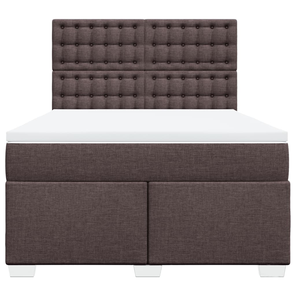 Boxspring met matras stof donkerbruin 160x200 cm – afbeelding 6