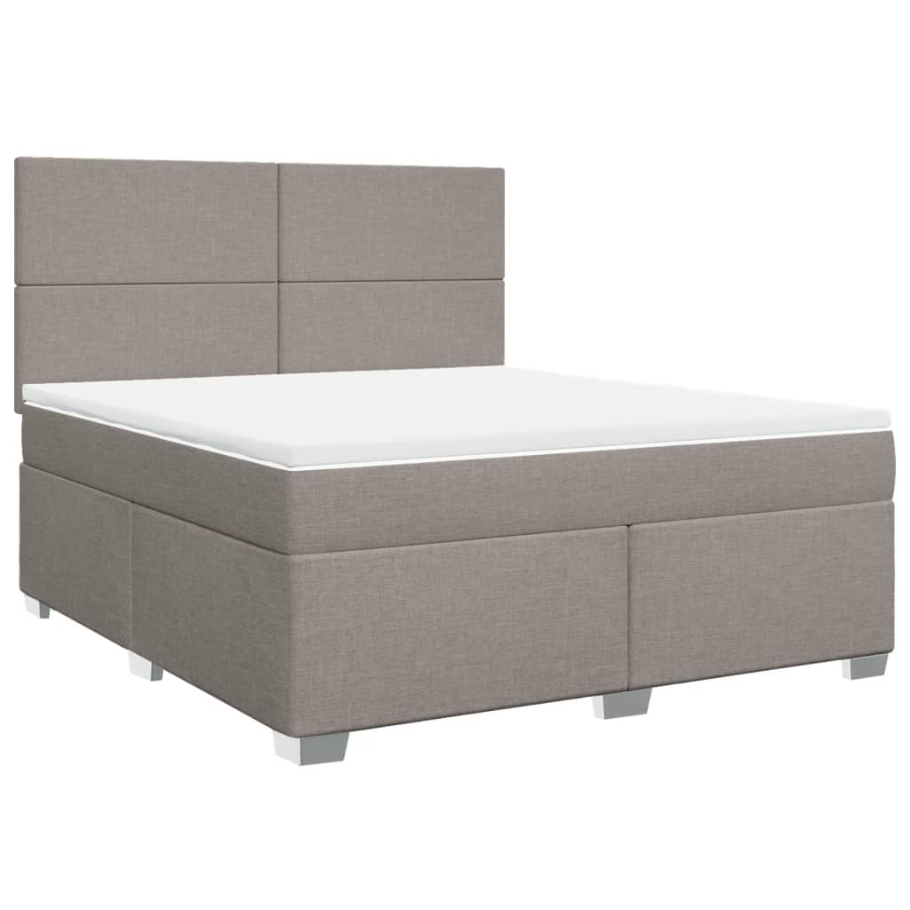 Boxspring met matras stof taupe 180x200 cm – afbeelding 3