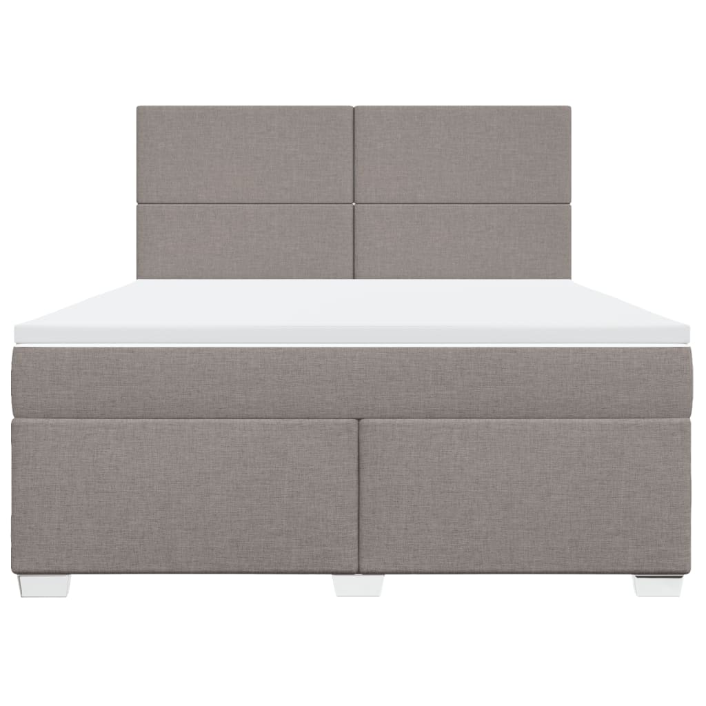 Boxspring met matras stof taupe 180x200 cm – afbeelding 6
