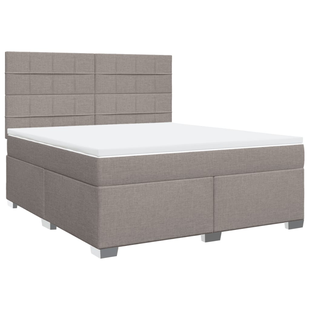 Boxspring met matras stof taupe 180x200 cm – afbeelding 3