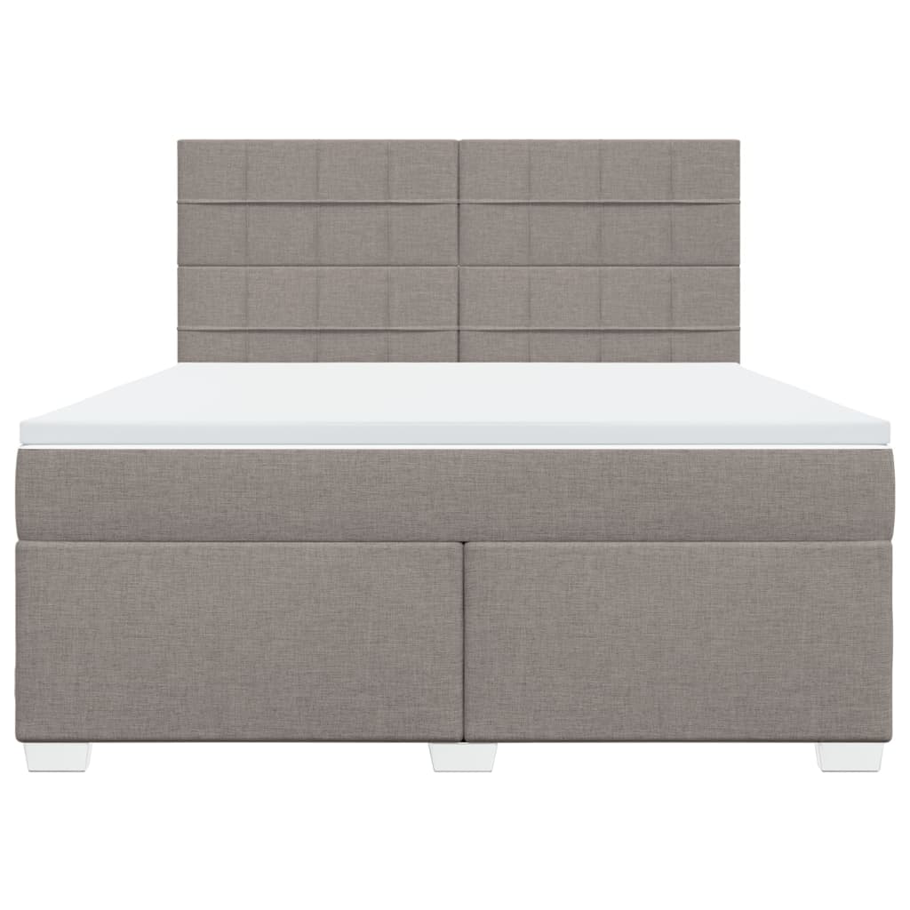 Boxspring met matras stof taupe 180x200 cm – afbeelding 6