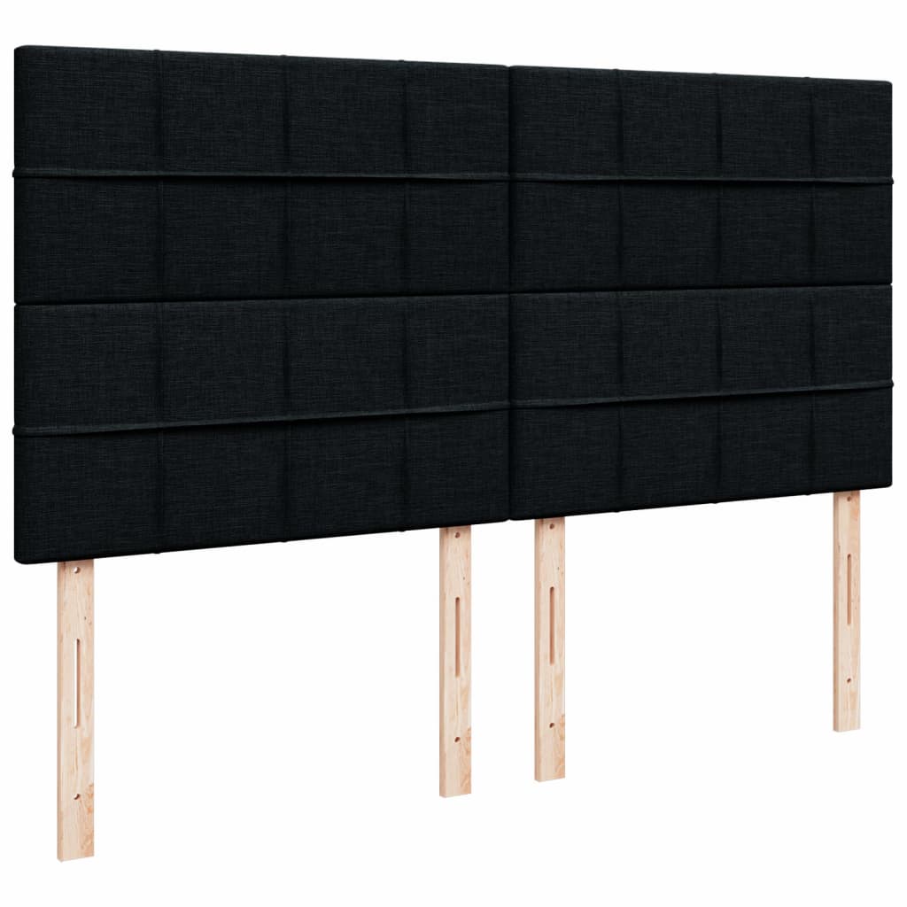 Boxspring met matras stof zwart 200x200 cm – afbeelding 7