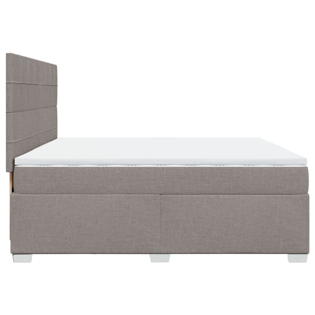 Boxspring met matras stof taupe 200x200 cm – afbeelding 11