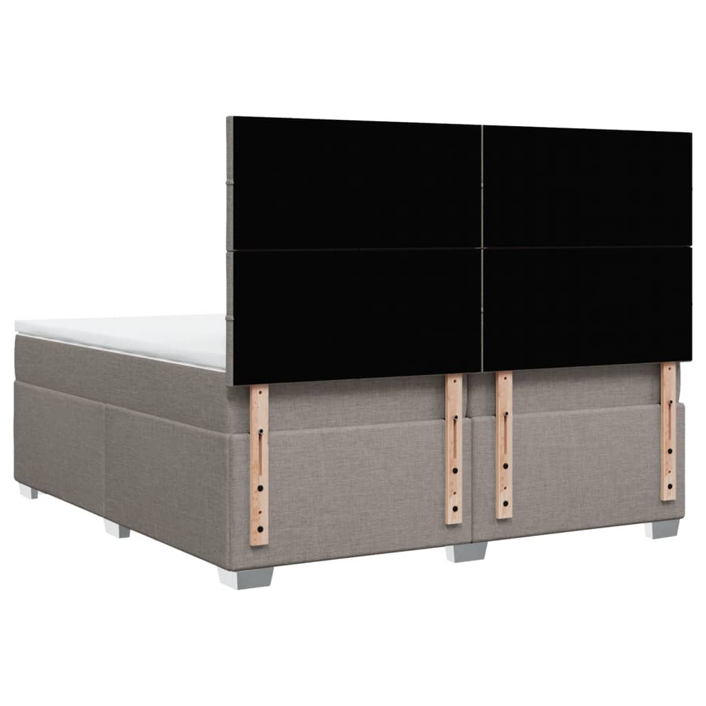 Boxspring met matras stof taupe 200x200 cm – afbeelding 12