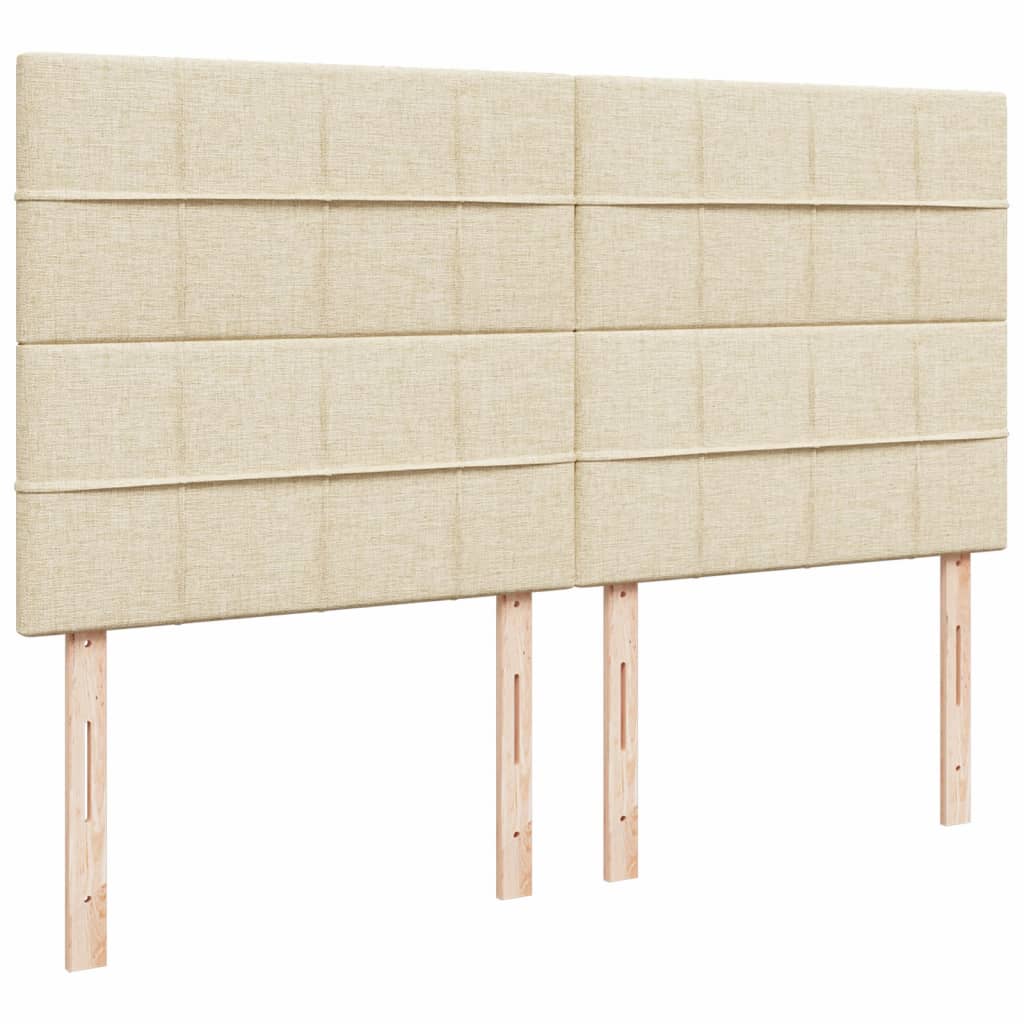 Boxspring met matras stof crèmekleurig 200x200 cm – afbeelding 7
