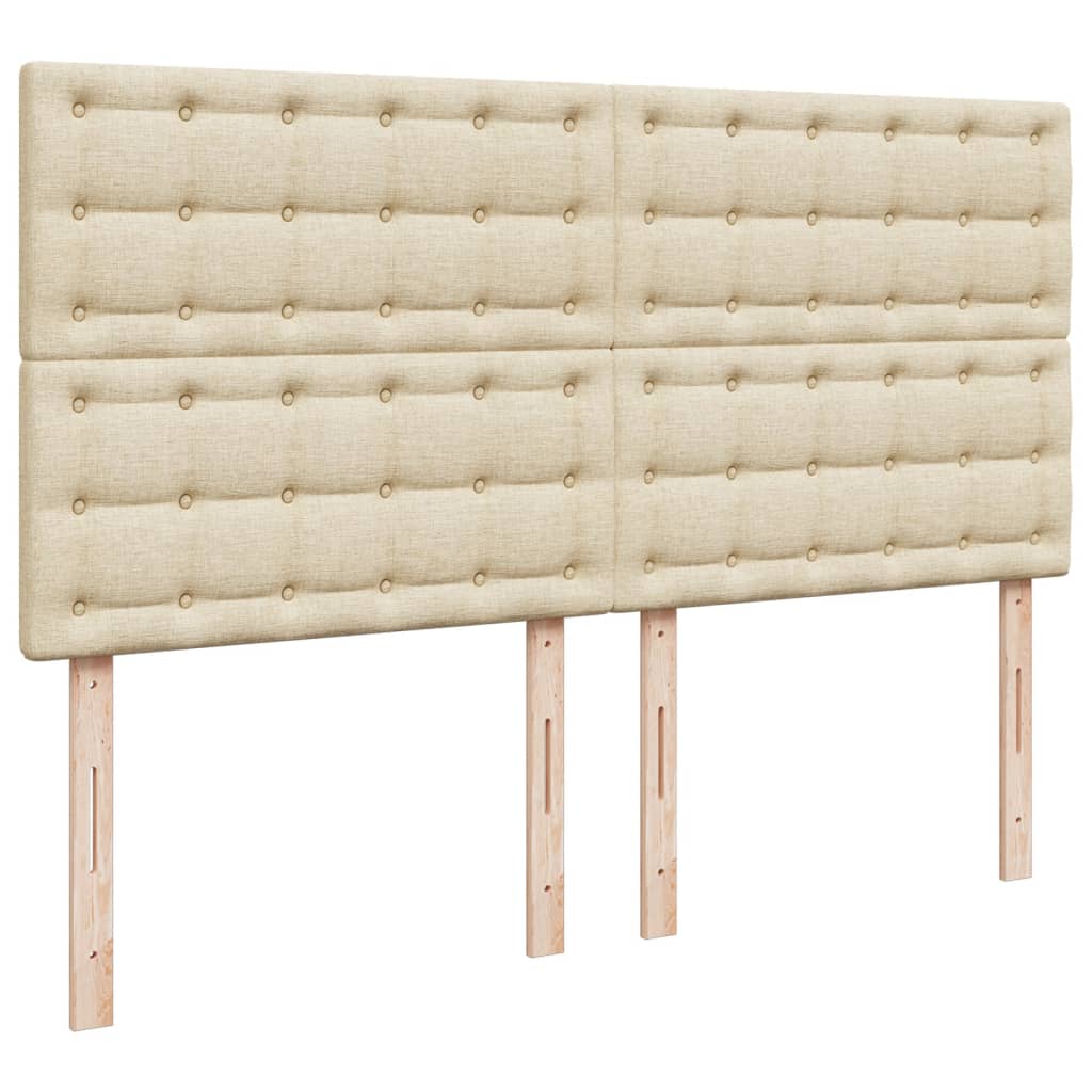 Boxspring met matras stof crèmekleurig 200x200 cm – afbeelding 7