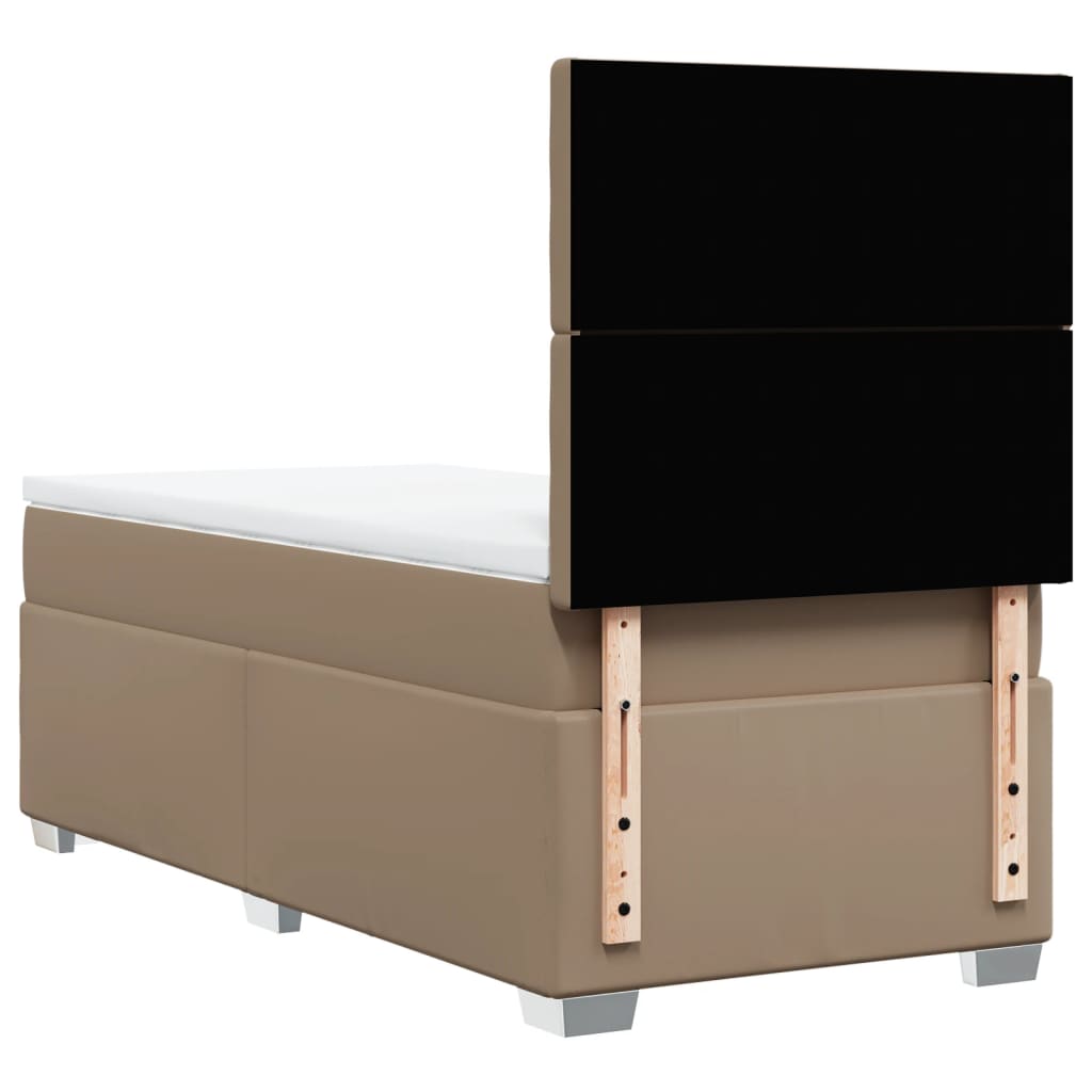 Boxspring met matras kunstleer cappuccinokleurig 80x200 cm – afbeelding 12