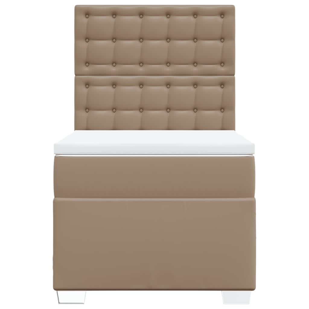 Boxspring met matras kunstleer cappuccinokleurig 80x200 cm – afbeelding 6