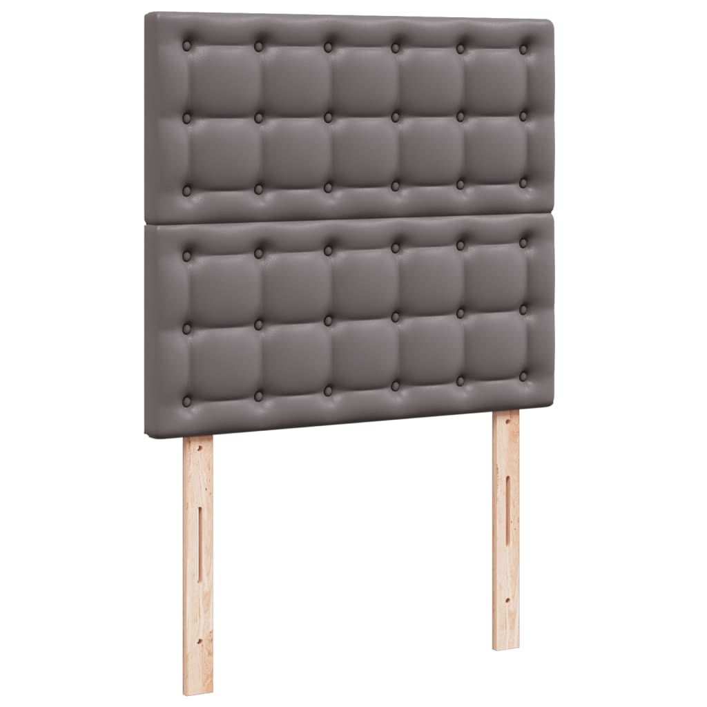 Boxspring met matras kunstleer grijs 90x200 cm – afbeelding 7