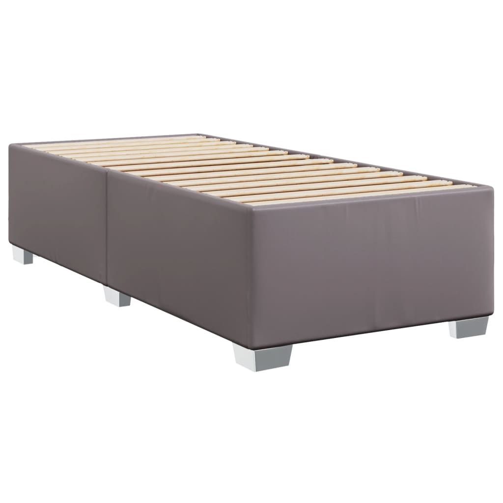 Boxspring met matras kunstleer grijs 90x200 cm – afbeelding 8