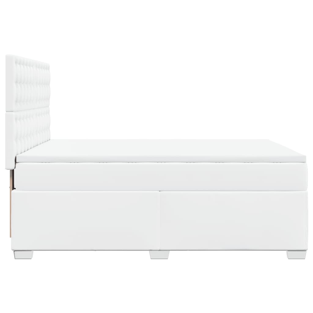 Boxspring met matras kunstleer wit 140x190 cm – afbeelding 11