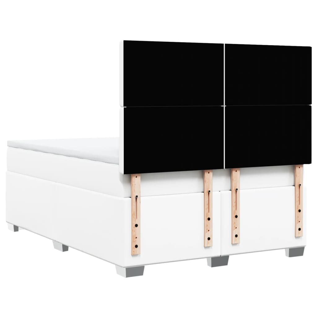 Boxspring met matras kunstleer wit 140x190 cm – afbeelding 12