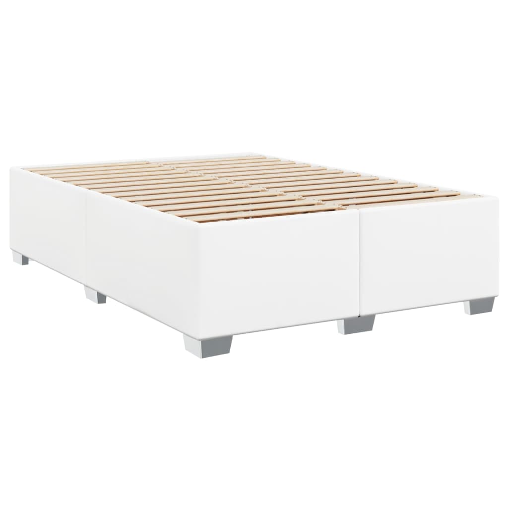 Boxspring met matras kunstleer wit 140x190 cm – afbeelding 8