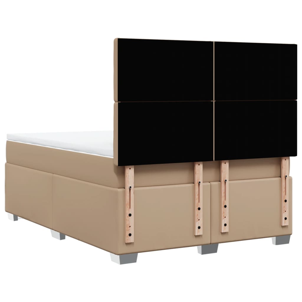Boxspring met matras kunstleer cappuccinokleurig 160x200 cm – afbeelding 12