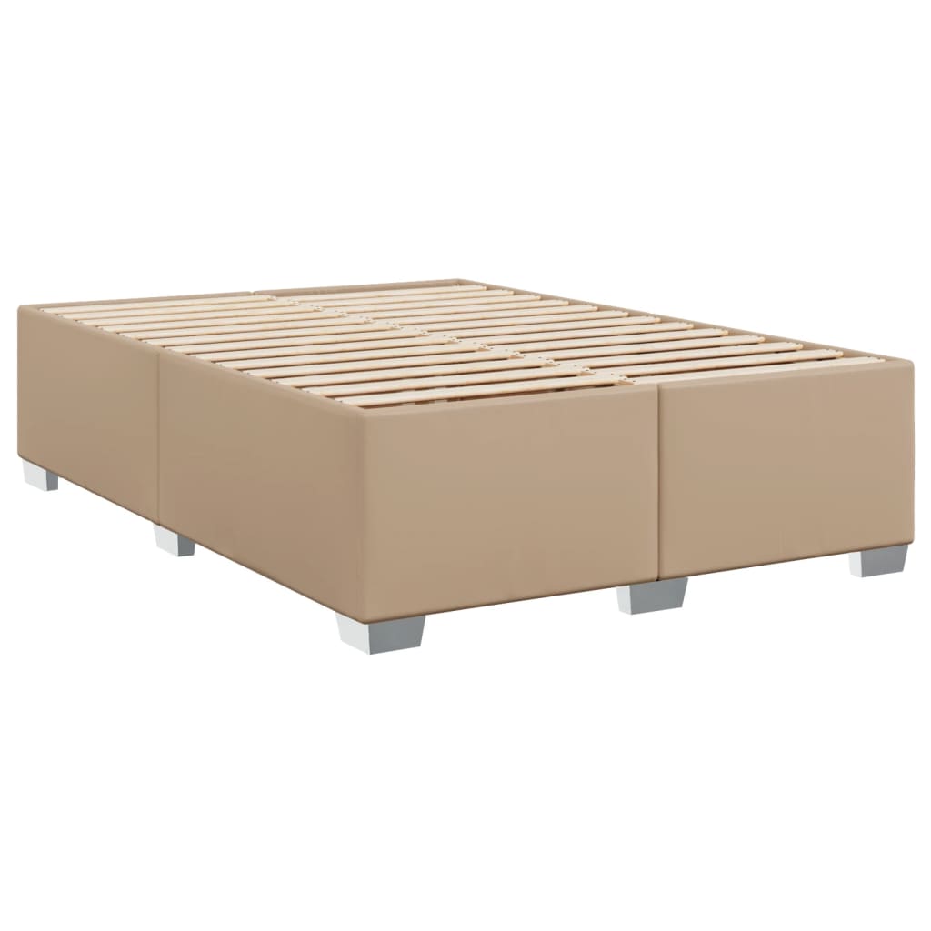 Boxspring met matras kunstleer cappuccinokleurig 160x200 cm – afbeelding 8