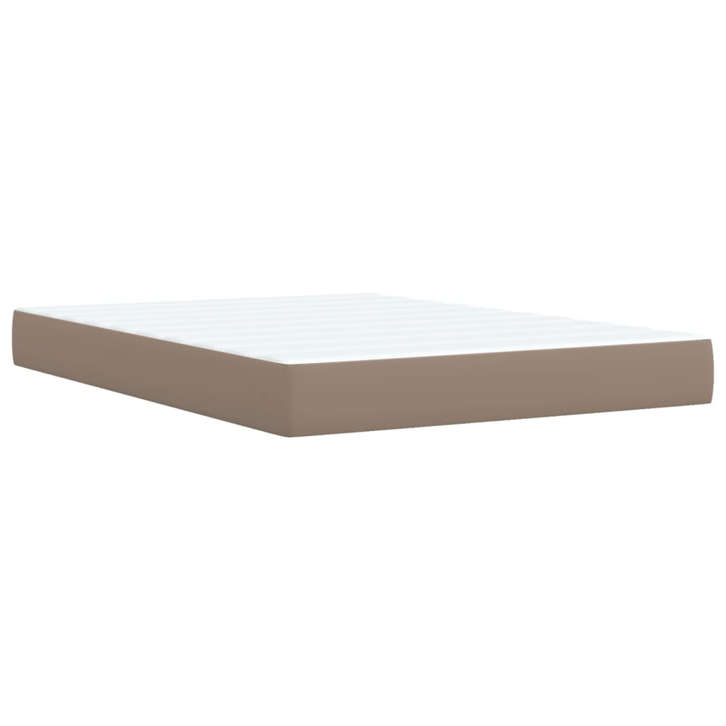 Boxspring met matras kunstleer cappuccinokleurig 160x200 cm – afbeelding 9