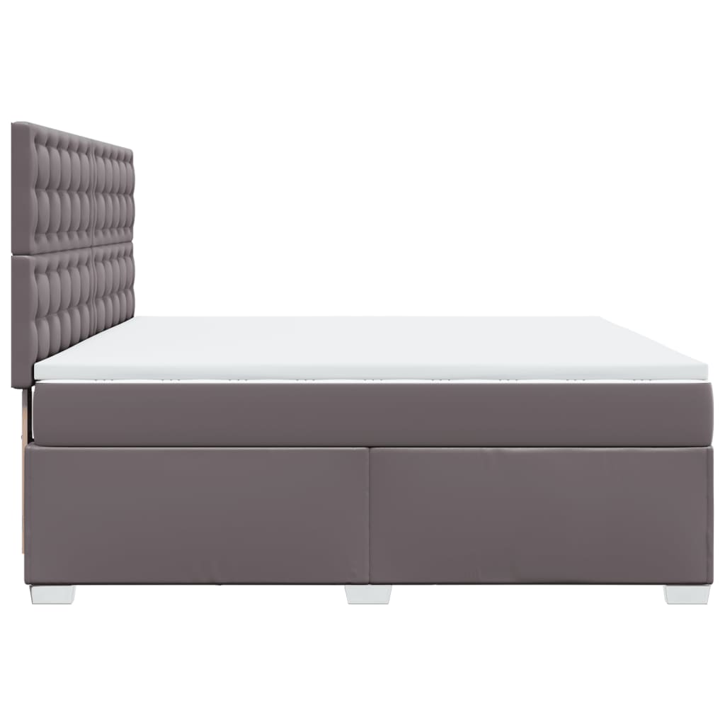 Boxspring met matras kunstleer grijs 180x200 cm – afbeelding 11