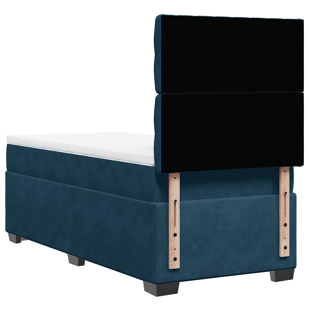 Boxspring met matras fluweel blauw 90x200 cm – afbeelding 12