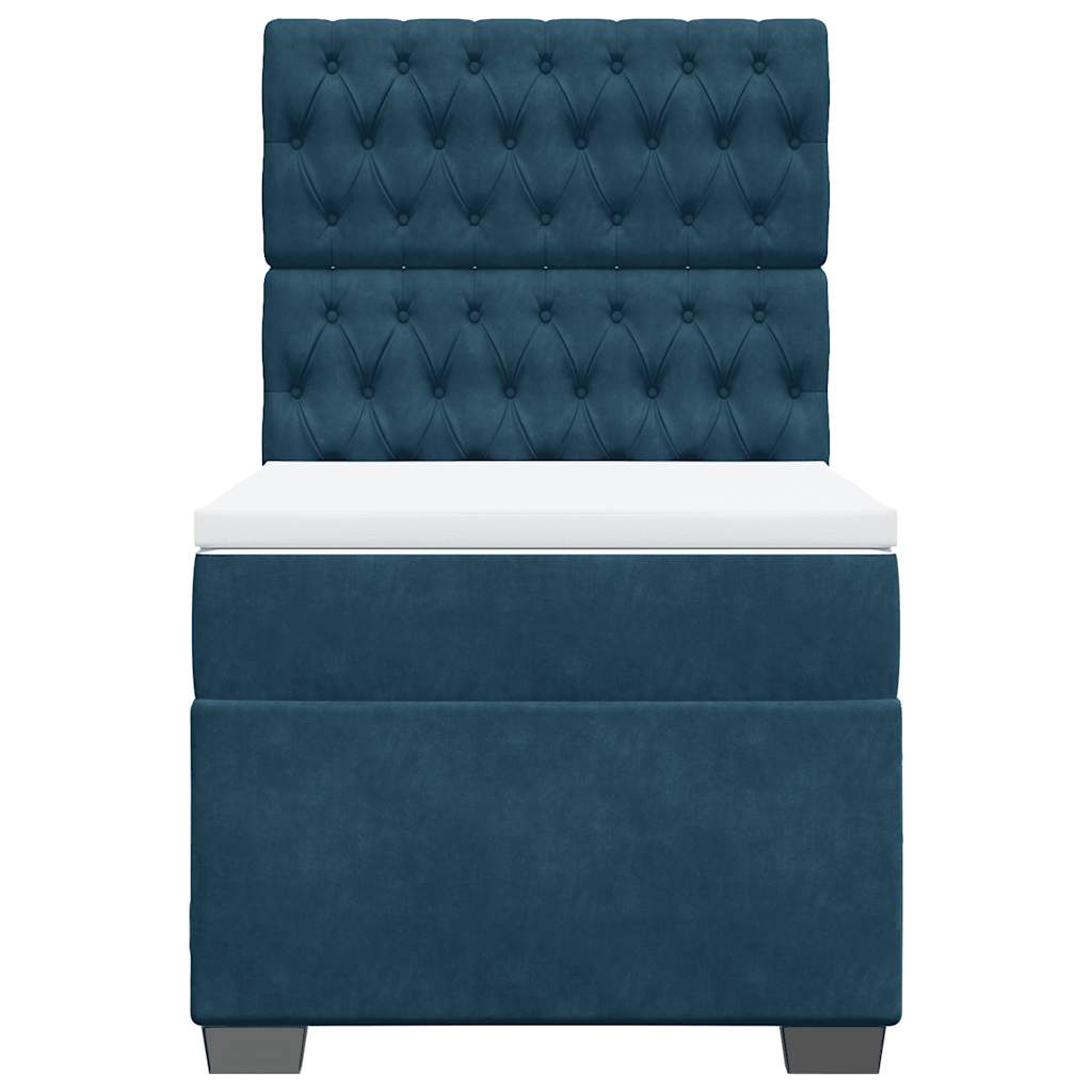 Boxspring met matras fluweel blauw 90x200 cm – afbeelding 6