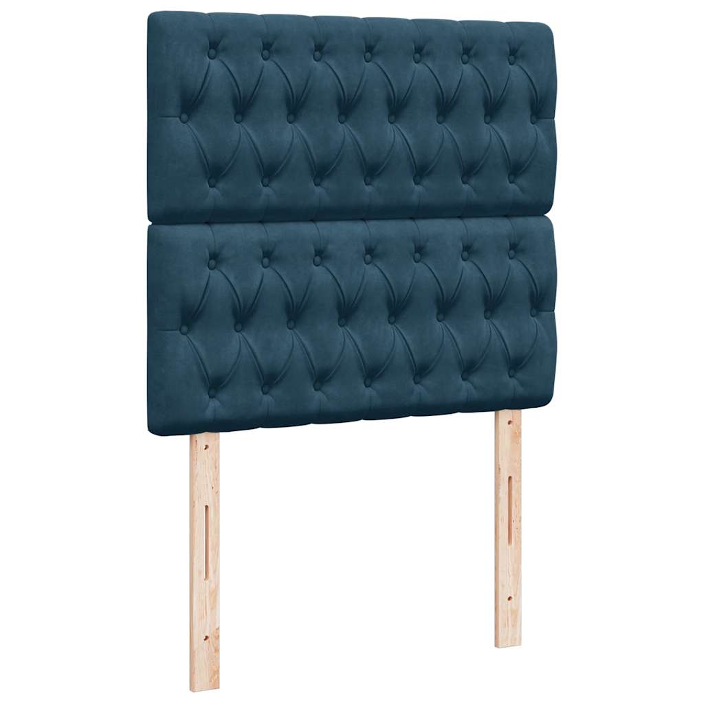 Boxspring met matras fluweel blauw 90x200 cm – afbeelding 7