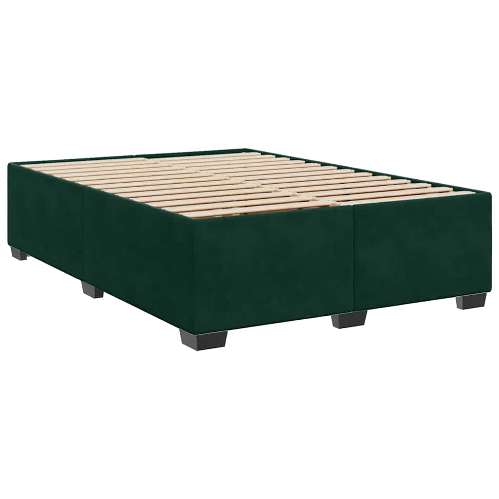 Boxspring met matras fluweel donkergroen 140x200 cm – afbeelding 8
