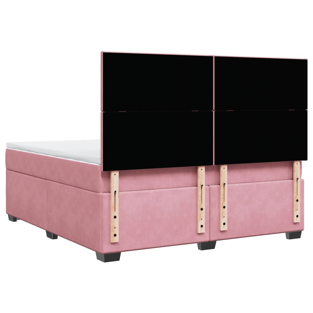 Boxspring met matras fluweel roze 180x200 cm – afbeelding 12