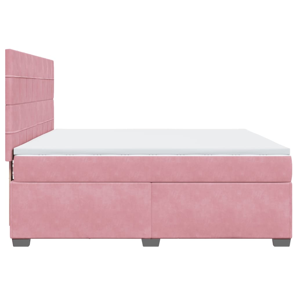 Boxspring met matras fluweel roze 180x200 cm – afbeelding 11
