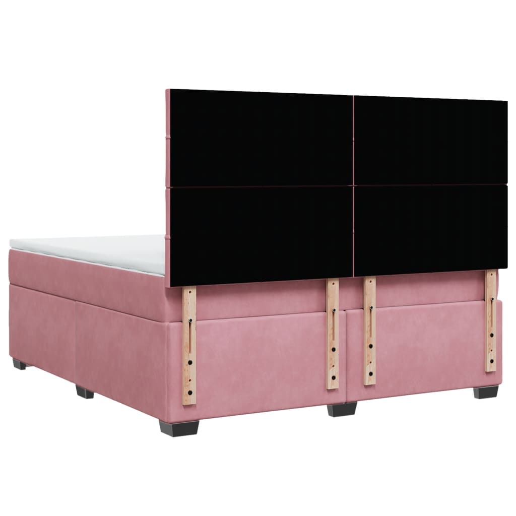 Boxspring met matras fluweel roze 180x200 cm – afbeelding 12