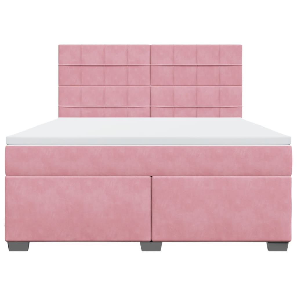 Boxspring met matras fluweel roze 180x200 cm – afbeelding 6