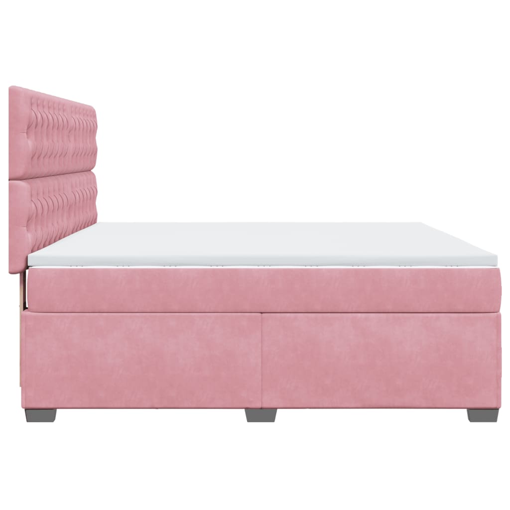 Boxspring met matras fluweel roze 180x200 cm – afbeelding 11