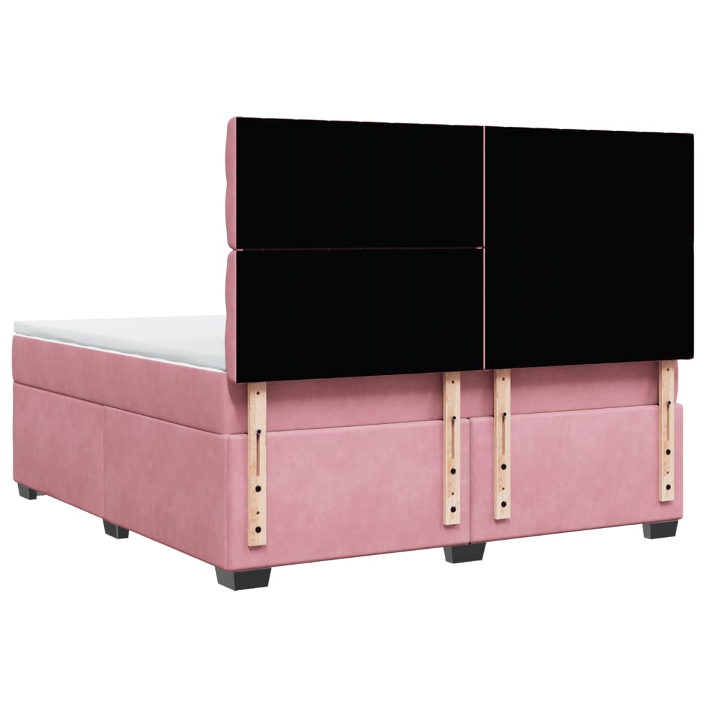 Boxspring met matras fluweel roze 180x200 cm – afbeelding 12