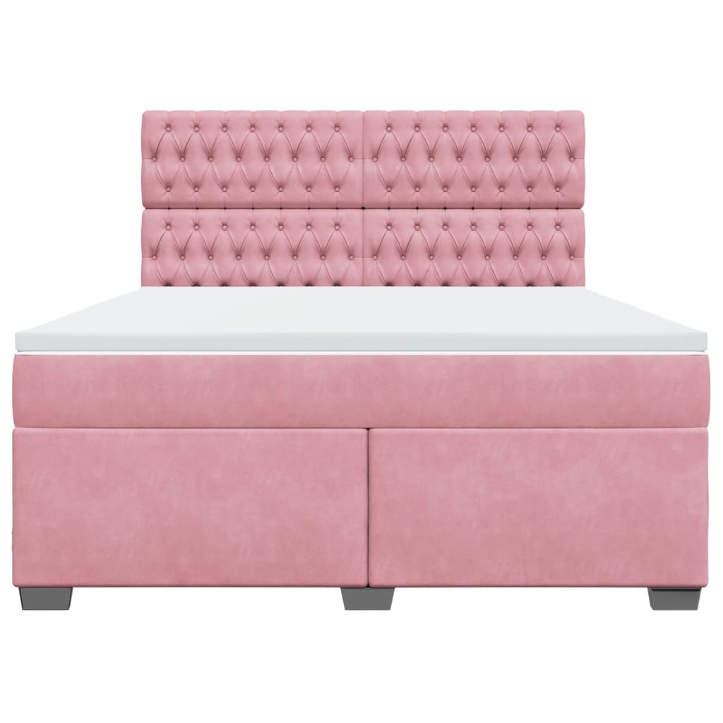 Boxspring met matras fluweel roze 180x200 cm – afbeelding 6