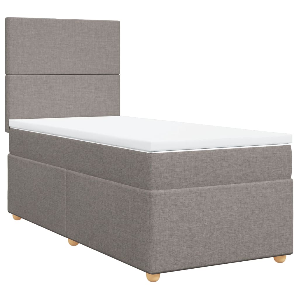 Boxspring met matras stof taupe 80x200 cm – afbeelding 3