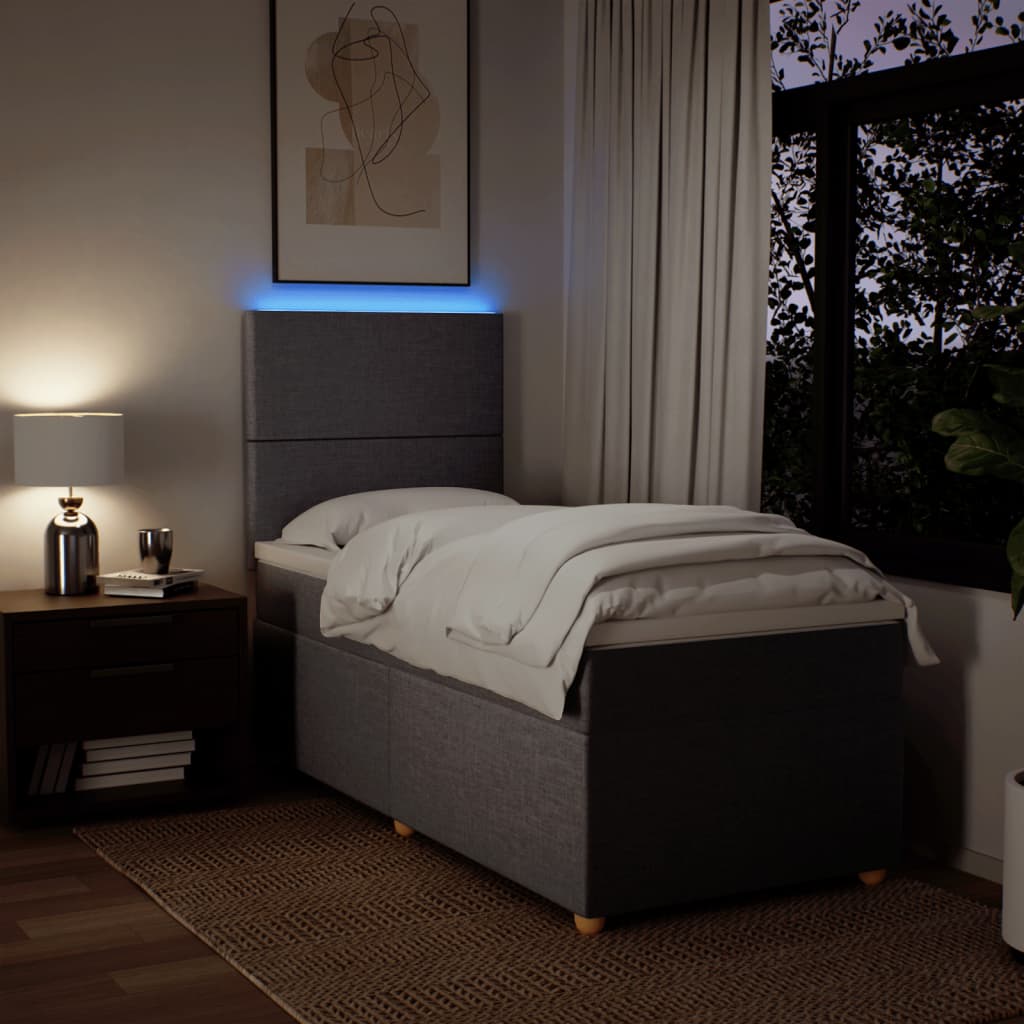 Boxspring met matras stof taupe 80x200 cm – afbeelding 4