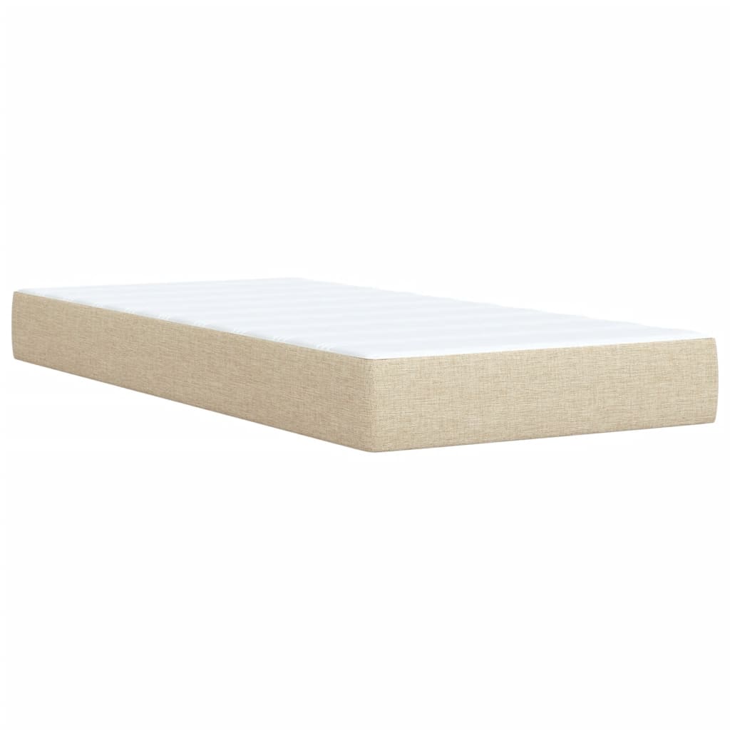 Boxspring met matras stof crèmekleurig 80x200 cm – afbeelding 11