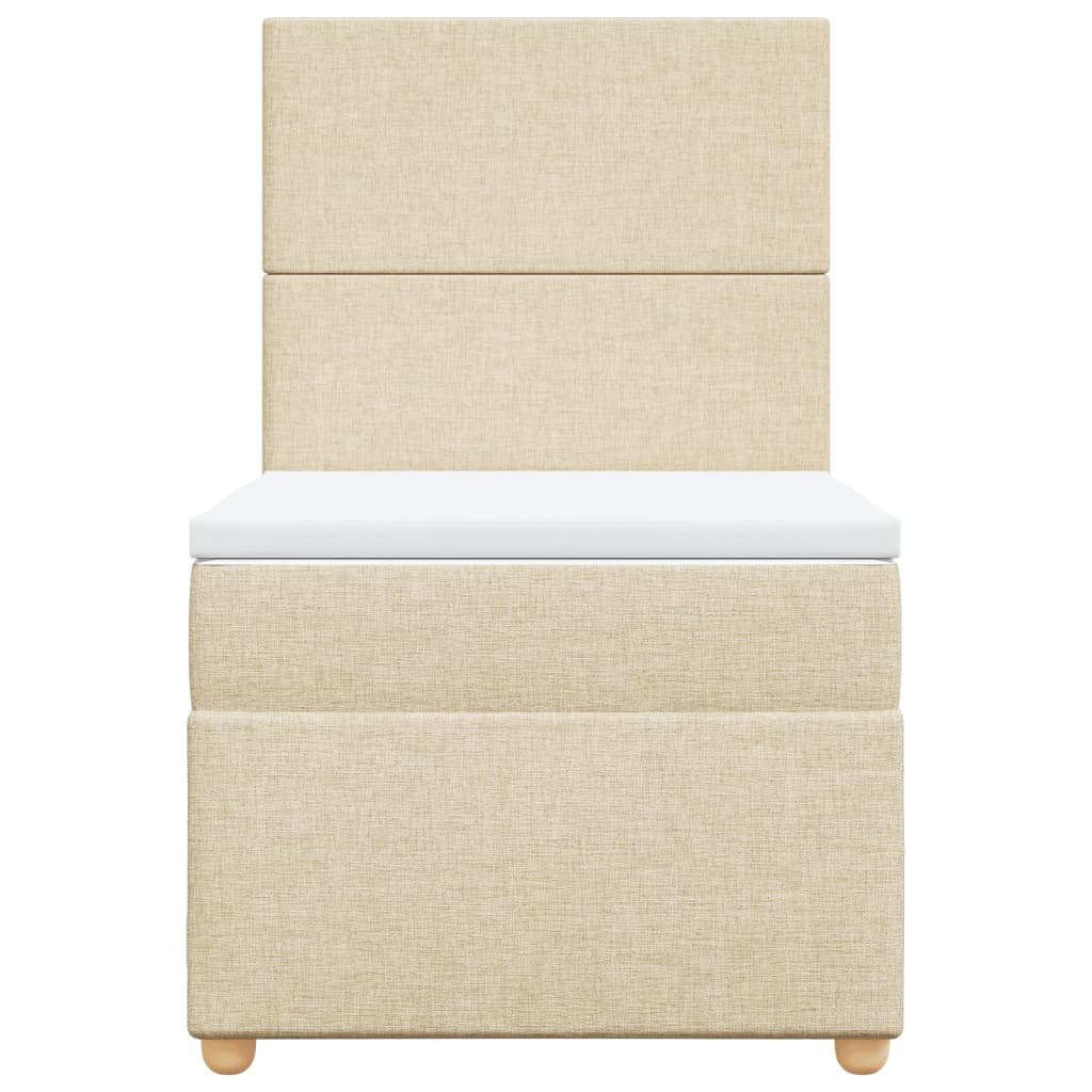 Boxspring met matras stof crèmekleurig 80x200 cm – afbeelding 6
